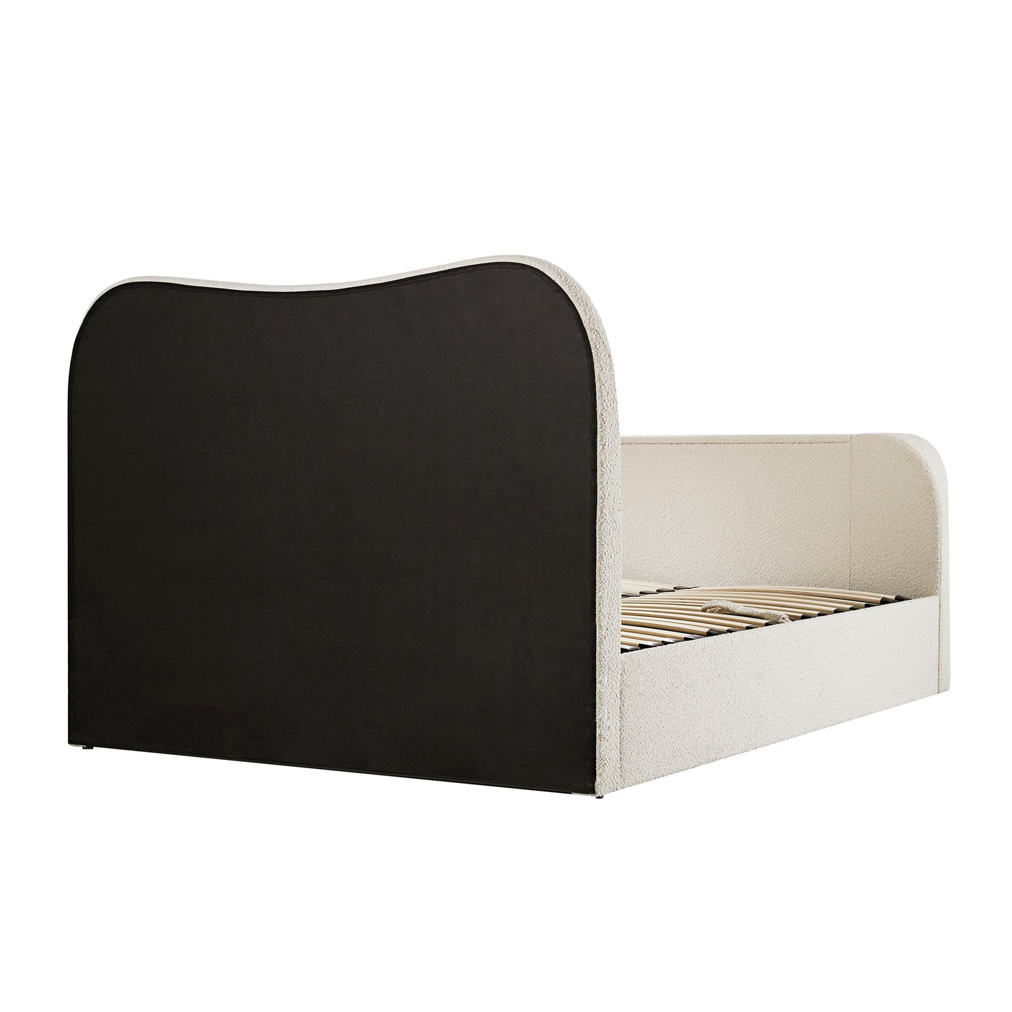 Tête de lit incurvée Egerie Beige Boucle Ottoman TV Bed