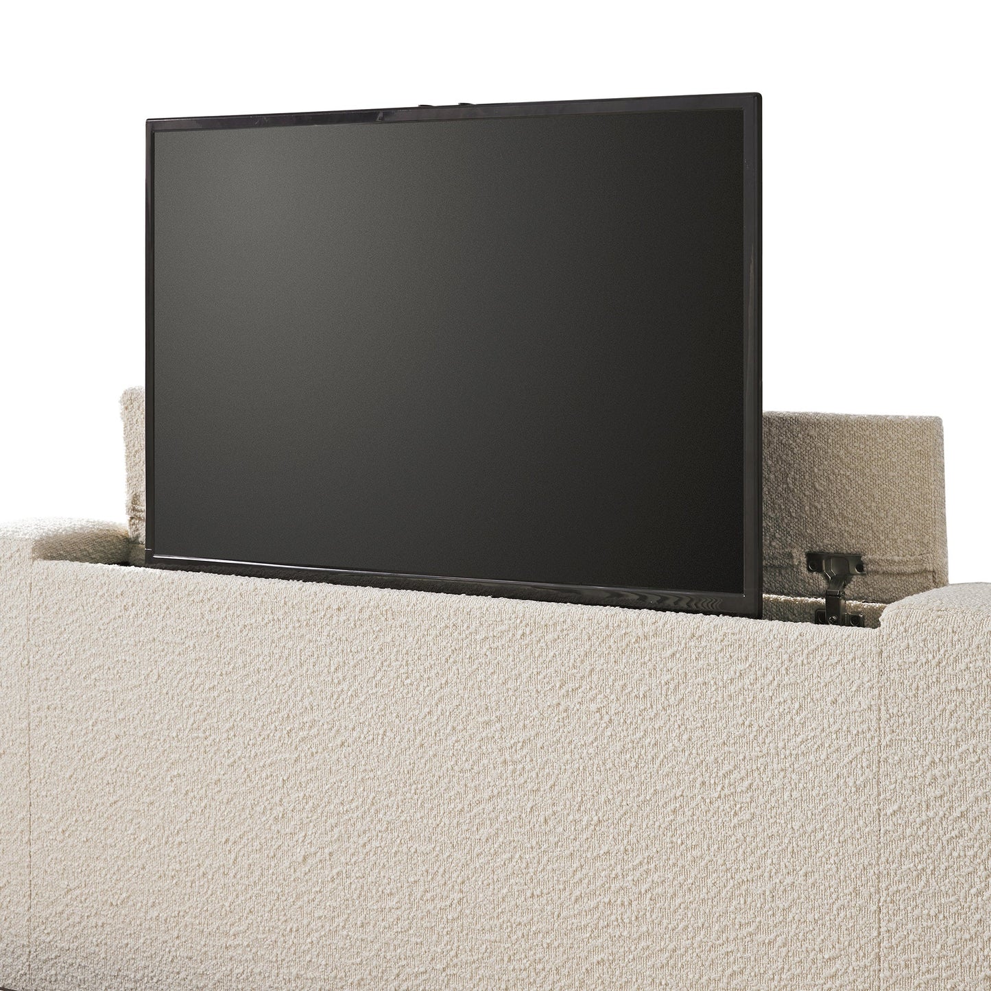 Tête de lit incurvée Egerie Beige Boucle Ottoman TV Bed