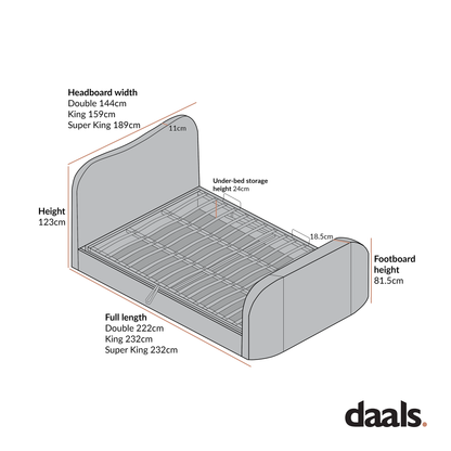 Tête de lit incurvée Egerie Beige Boucle Ottoman TV Bed