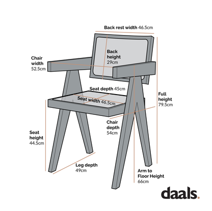 Chaise de salle à manger Jeanne en noyer foncé, rotin et hêtre massif