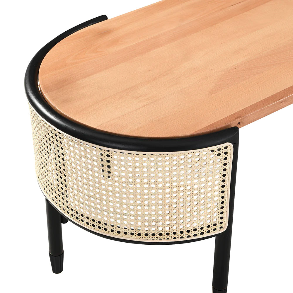 Table basse ovale en rotin massif Jeanne Cane