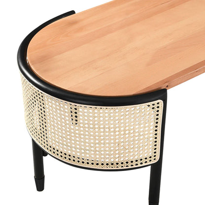 Table basse ovale en rotin massif Jeanne Cane