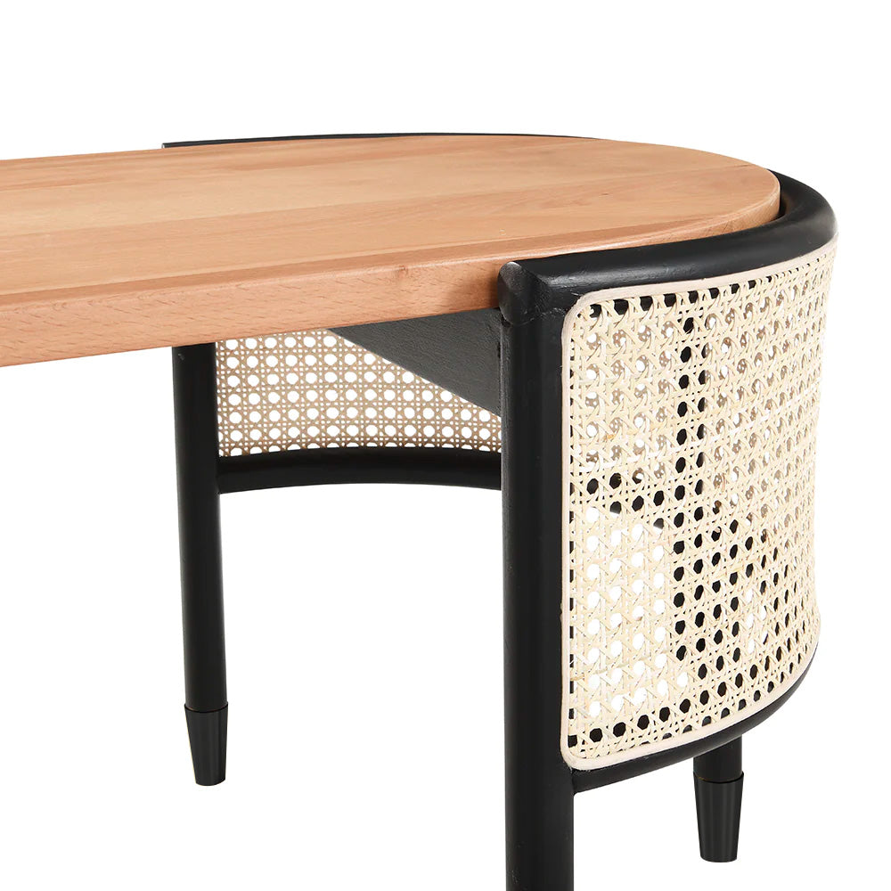 Table basse ovale en rotin massif Jeanne Cane