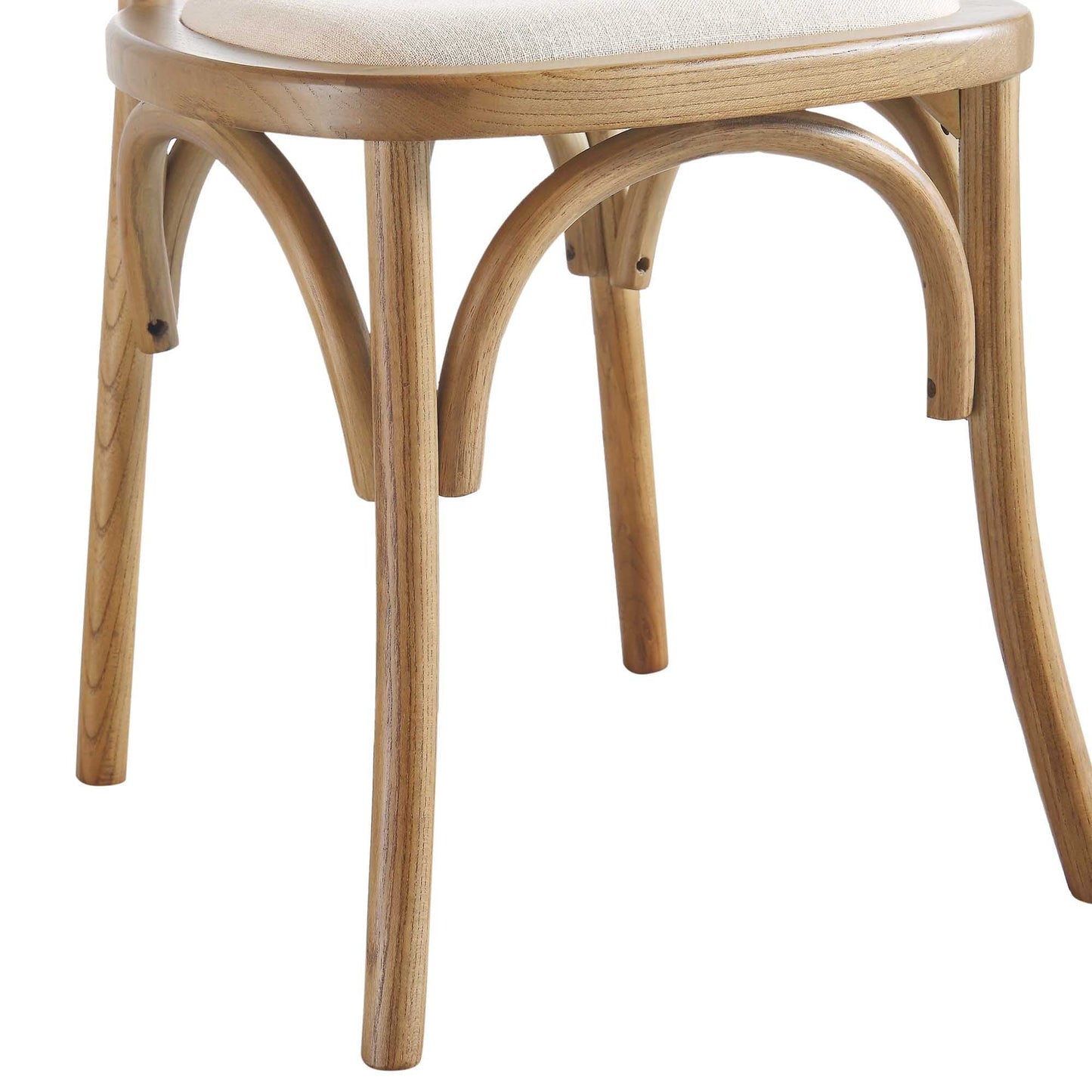 Ensemble de 2 chaises de salle à manger Anya en rotin et tissu, noyer clair