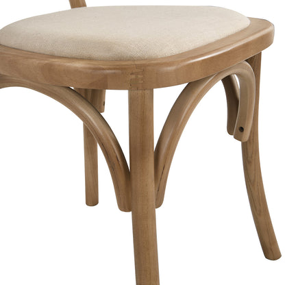 Ensemble de 2 chaises de salle à manger Anya en rotin et tissu, couleur naturelle