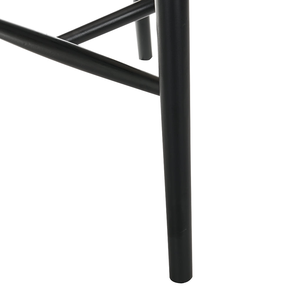 Anya+ Lot de 2 chaises de salle à manger rembourrées en rotin et canne, couleur noire