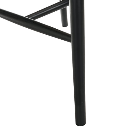 Anya+ Lot de 2 chaises de salle à manger rembourrées en rotin et canne, couleur noire