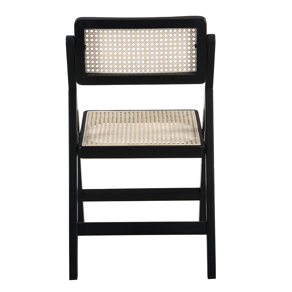 Lot de 2 chaises pliantes en rotin Frances, couleur noire