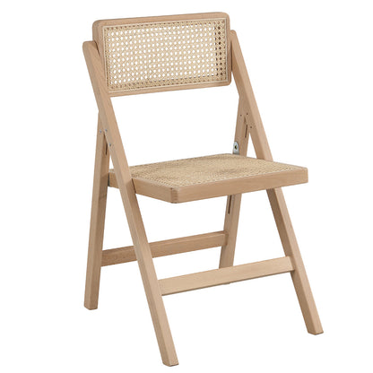 Lot de 2 chaises pliantes en rotin Frances, couleur naturelle