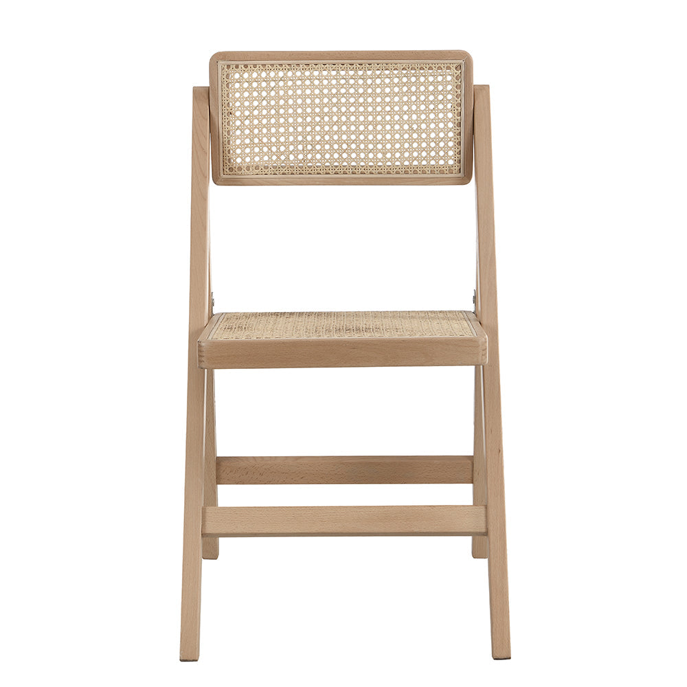 Lot de 2 chaises pliantes en rotin Frances, couleur naturelle