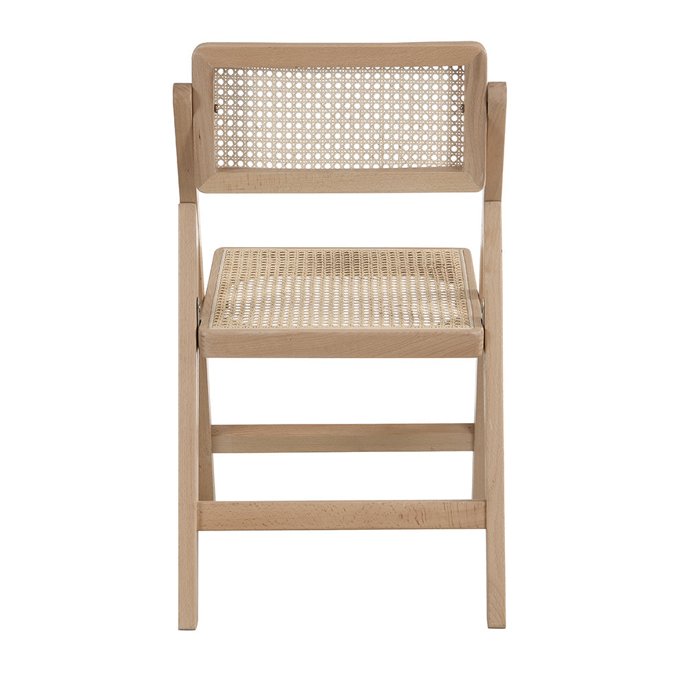 Lot de 2 chaises pliantes en rotin Frances, couleur naturelle