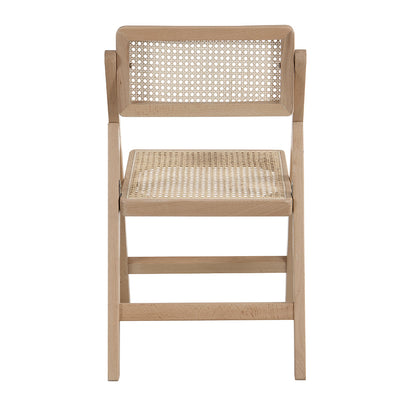 Lot de 2 chaises pliantes en rotin Frances, couleur naturelle