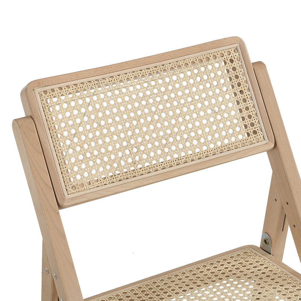 Lot de 2 chaises pliantes en rotin Frances, couleur naturelle