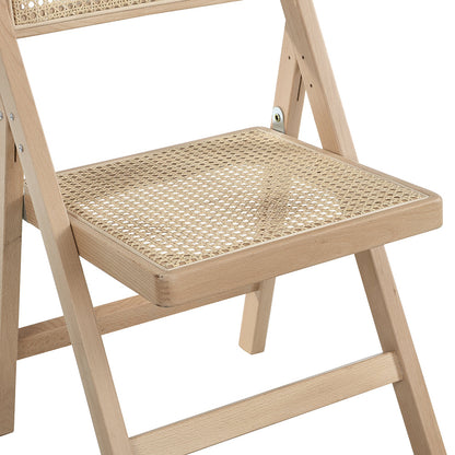 Lot de 2 chaises pliantes en rotin Frances, couleur naturelle