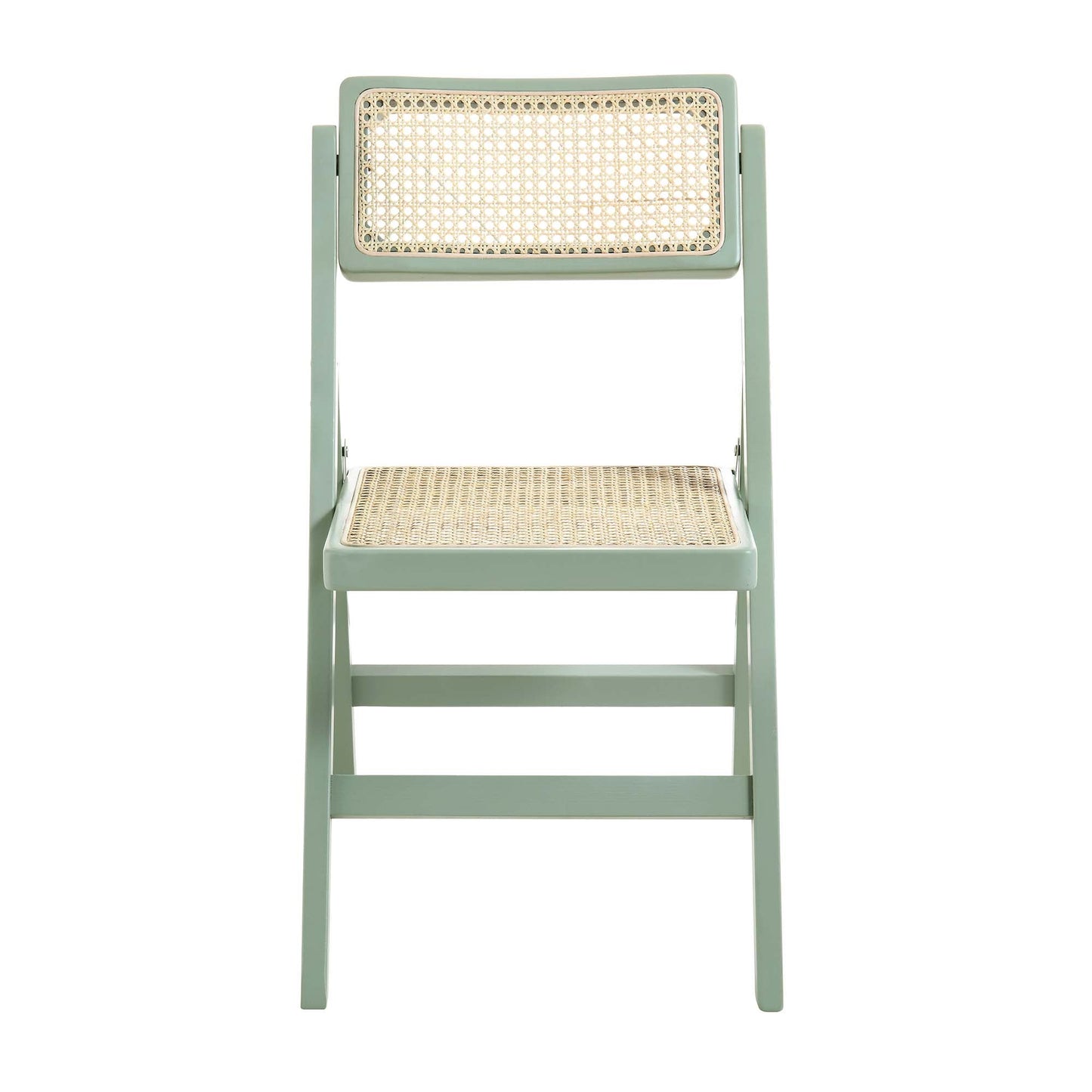 Lot de 2 chaises pliantes en rotin Frances, menthe