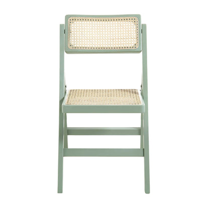 Lot de 2 chaises pliantes en rotin Frances, menthe
