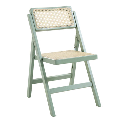Lot de 2 chaises pliantes en rotin Frances, menthe