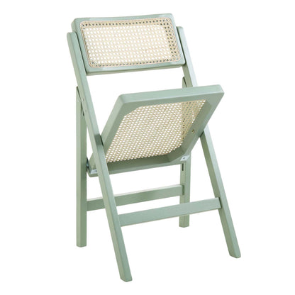Lot de 2 chaises pliantes en rotin Frances, menthe