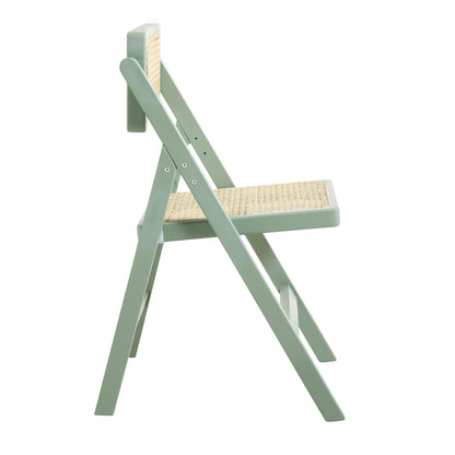Lot de 2 chaises pliantes en rotin Frances, menthe