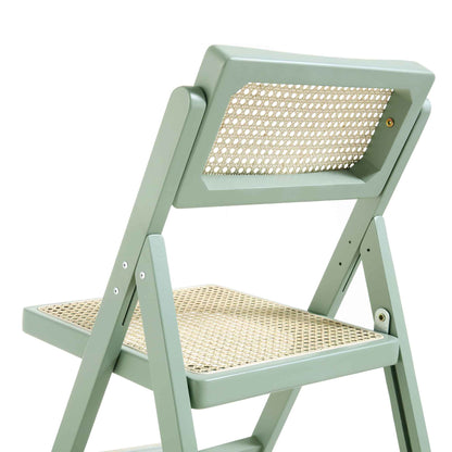 Lot de 2 chaises pliantes en rotin Frances, menthe