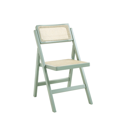 Lot de 2 chaises pliantes en rotin Frances, menthe