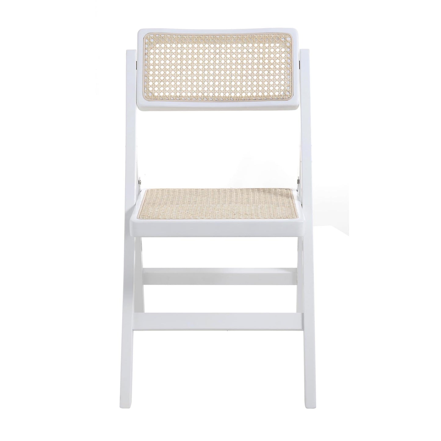 Lot de 2 chaises pliantes en rotin Frances, blanches