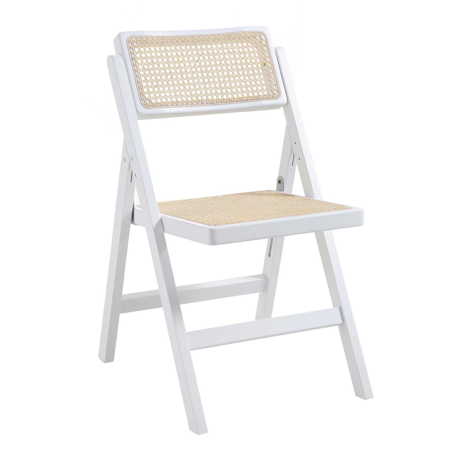 Lot de 2 chaises pliantes en rotin Frances, blanches