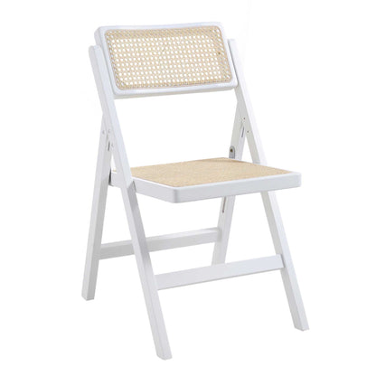 Lot de 2 chaises pliantes en rotin Frances, blanches