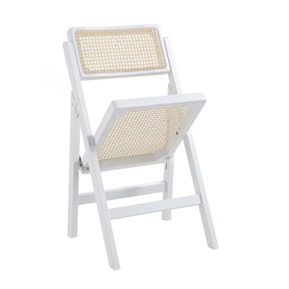 Lot de 2 chaises pliantes en rotin Frances, blanches