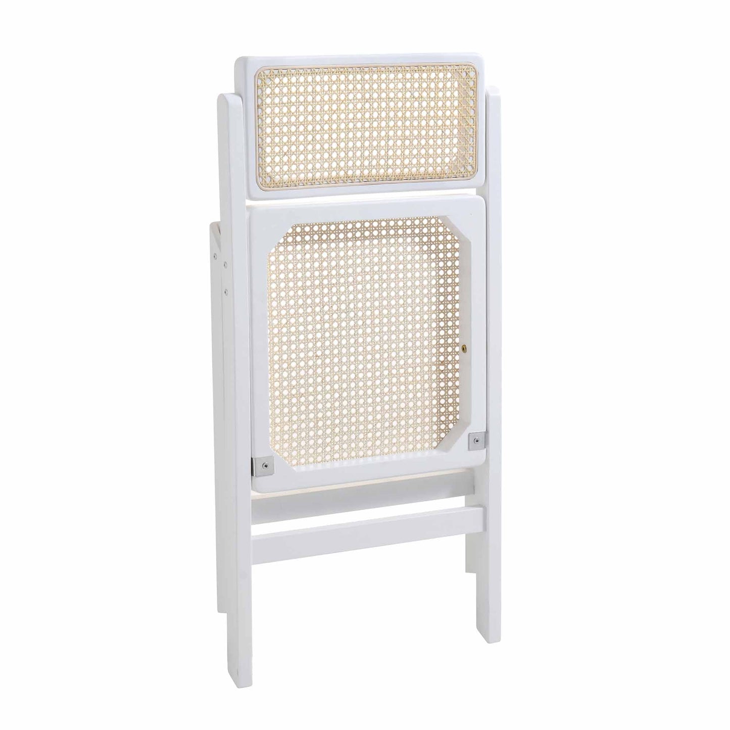 Lot de 2 chaises pliantes en rotin Frances, blanches