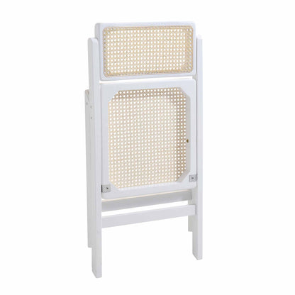 Lot de 2 chaises pliantes en rotin Frances, blanches