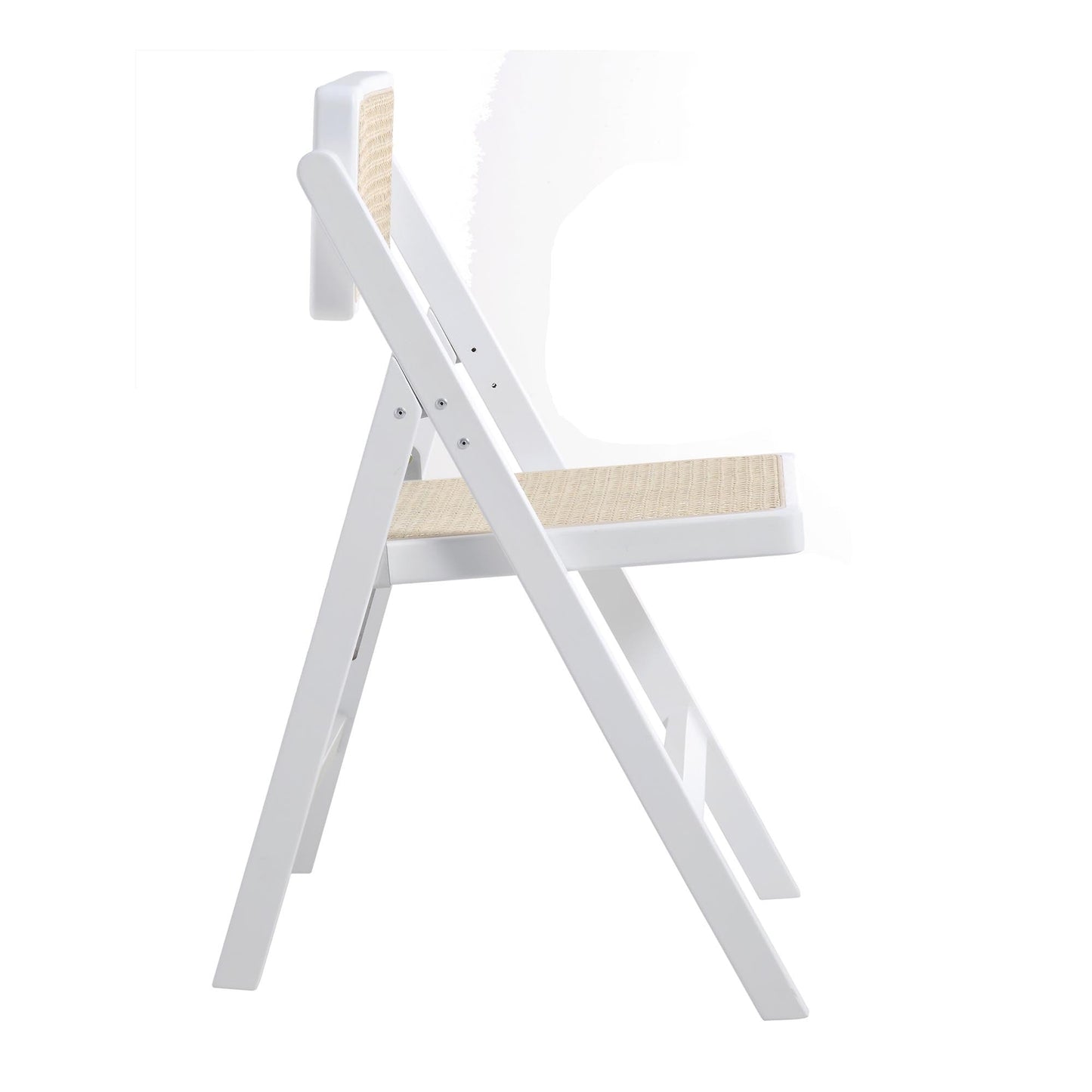 Lot de 2 chaises pliantes en rotin Frances, blanches