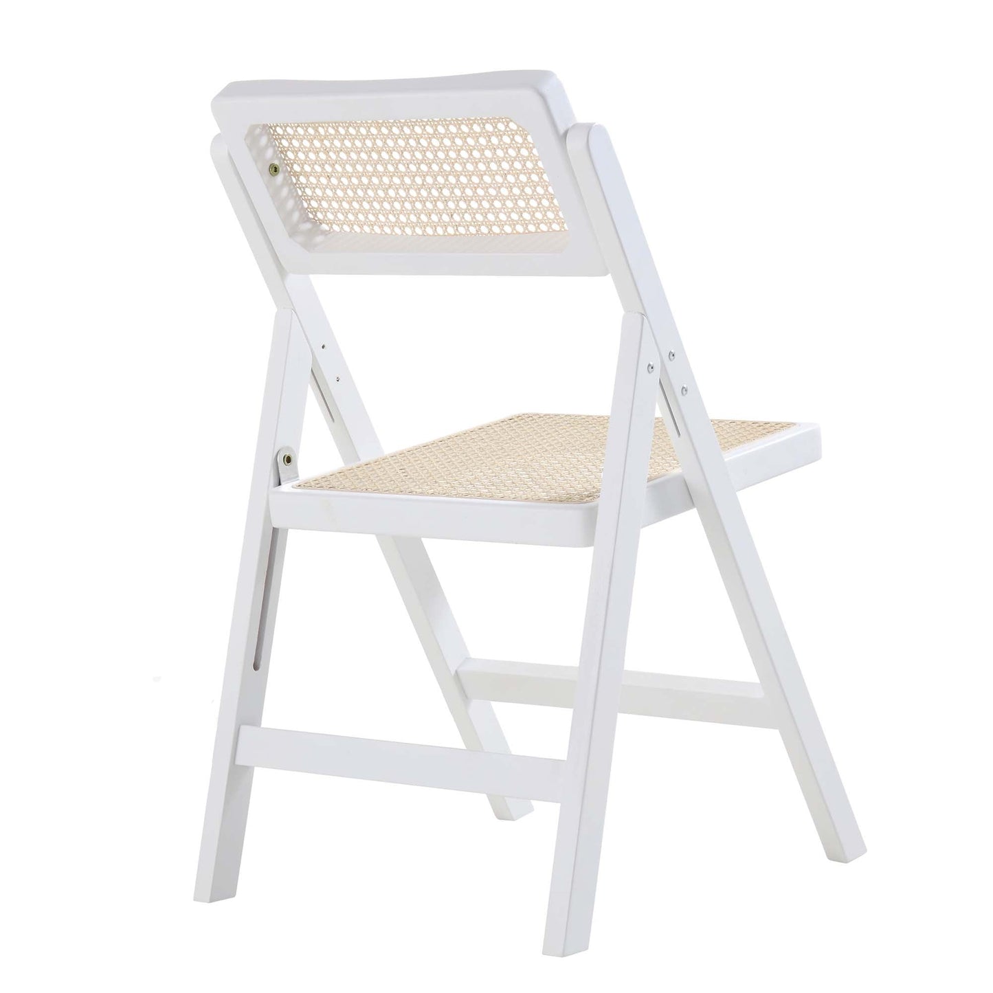 Lot de 2 chaises pliantes en rotin Frances, blanches