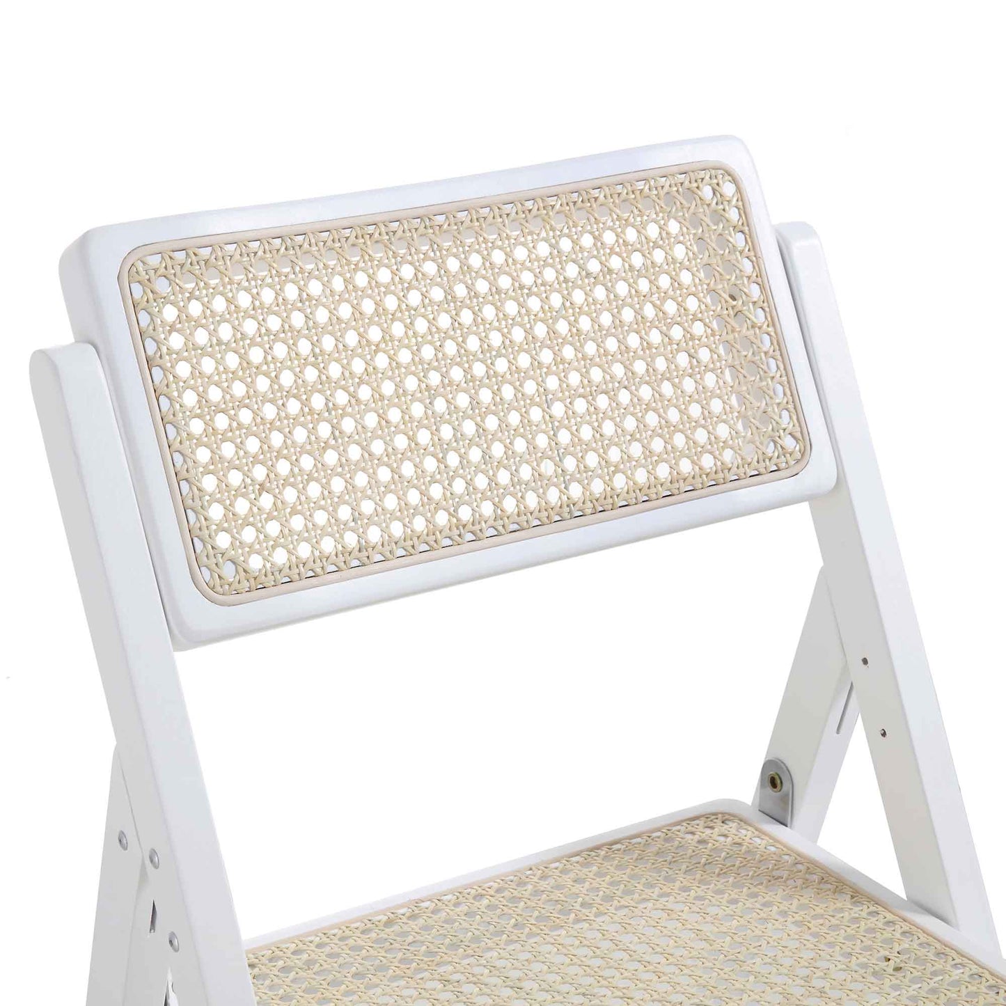 Lot de 2 chaises pliantes en rotin Frances, blanches