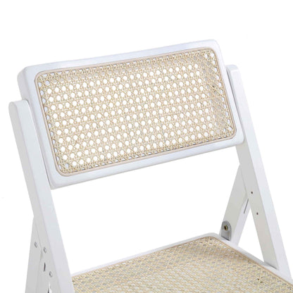 Lot de 2 chaises pliantes en rotin Frances, blanches