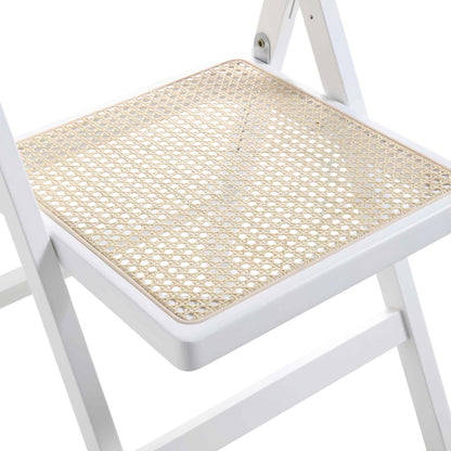 Lot de 2 chaises pliantes en rotin Frances, blanches