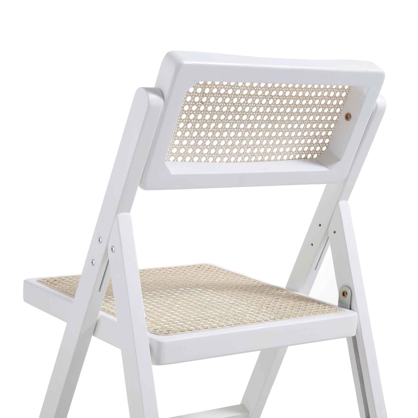 Lot de 2 chaises pliantes en rotin Frances, blanches