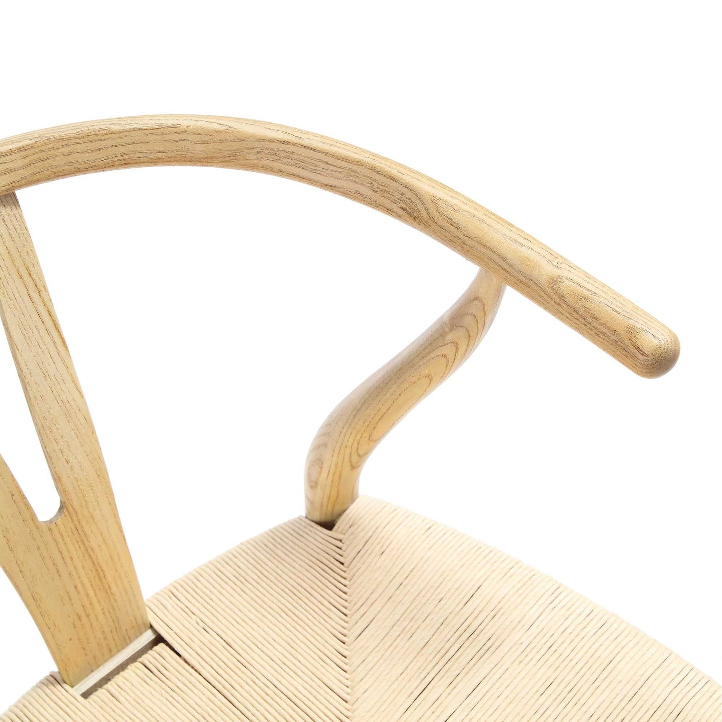 Chaise de salle à manger Hansel en bois tressé naturel, cadre couleur naturelle