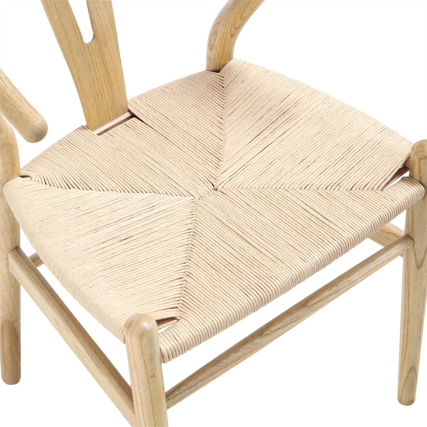 Chaise de salle à manger Hansel en bois tressé naturel, cadre couleur naturelle