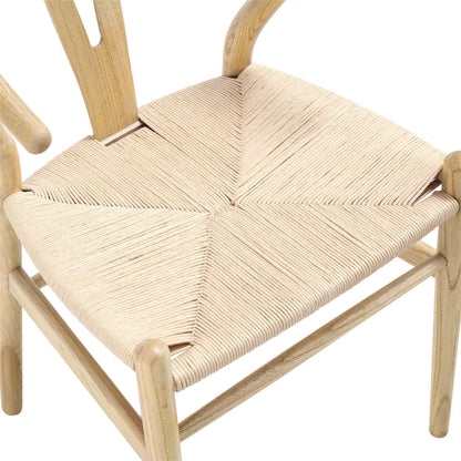 Chaise de salle à manger Hansel en bois tressé naturel, cadre couleur naturelle