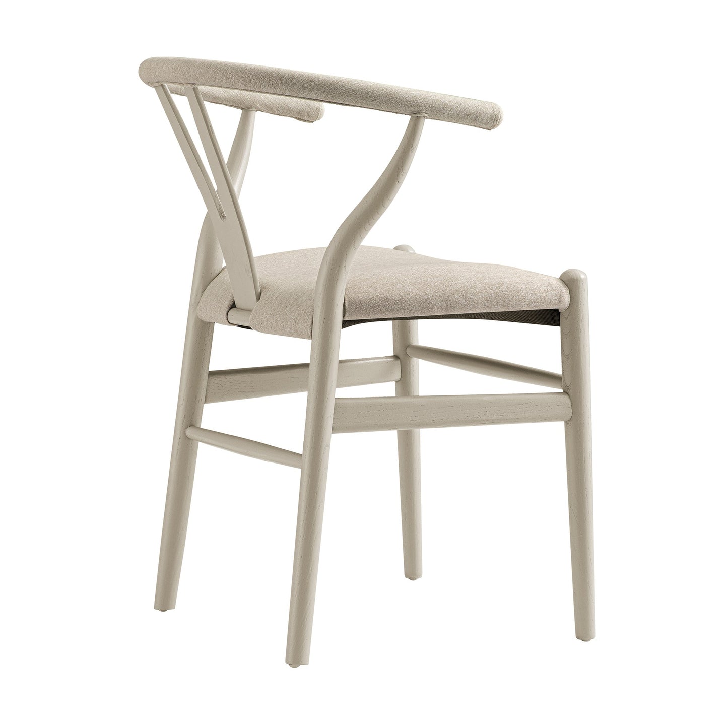 Chaise de salle à manger rembourrée Hansel, cadre taupe avec tissu avoine