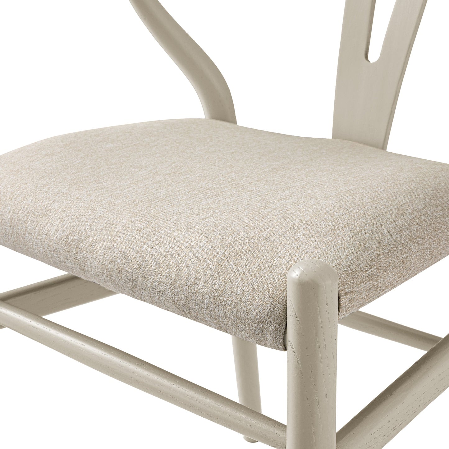 Chaise de salle à manger rembourrée Hansel, cadre taupe avec tissu avoine