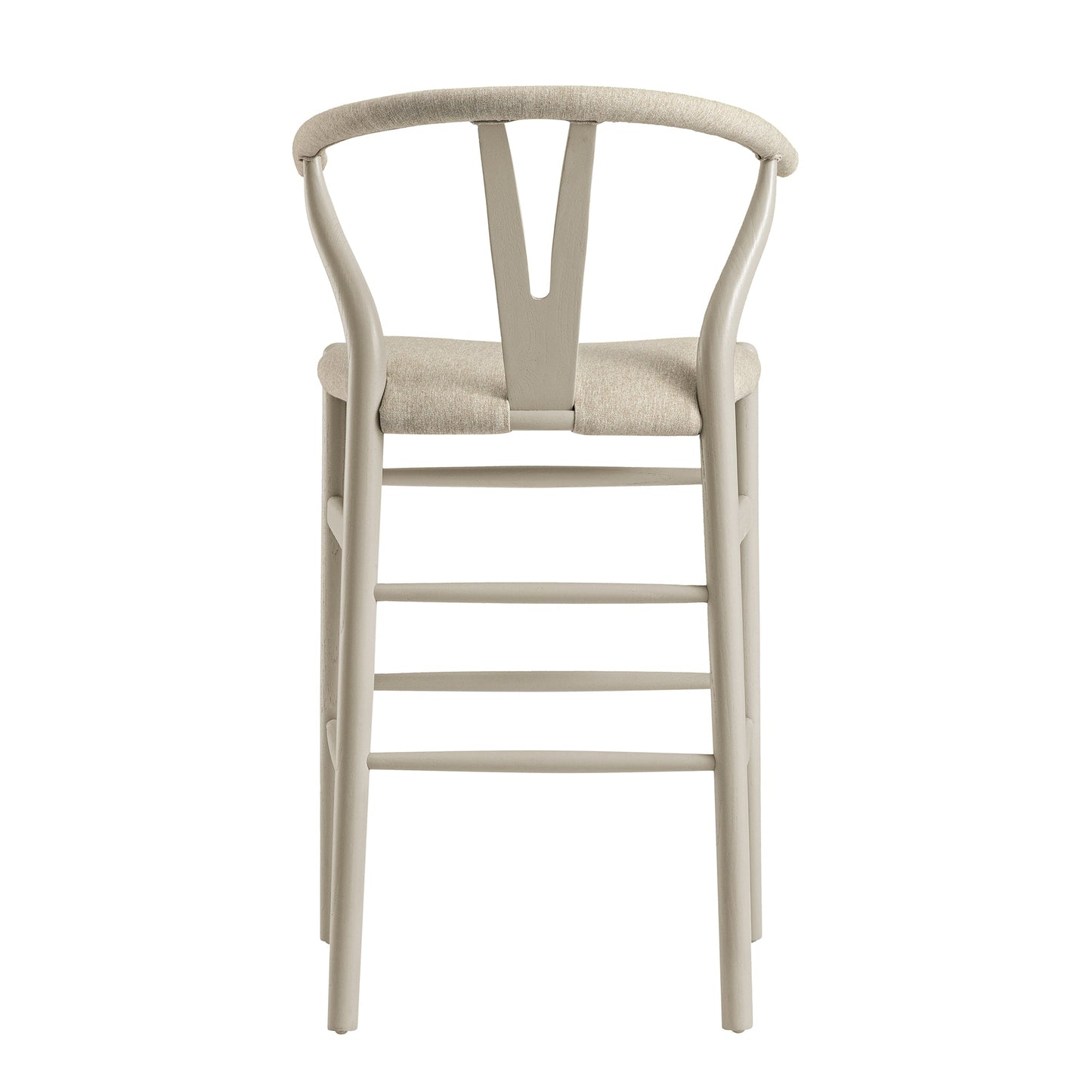 Tabouret de bar Hansel, structure taupe avec assise en tissu avoine