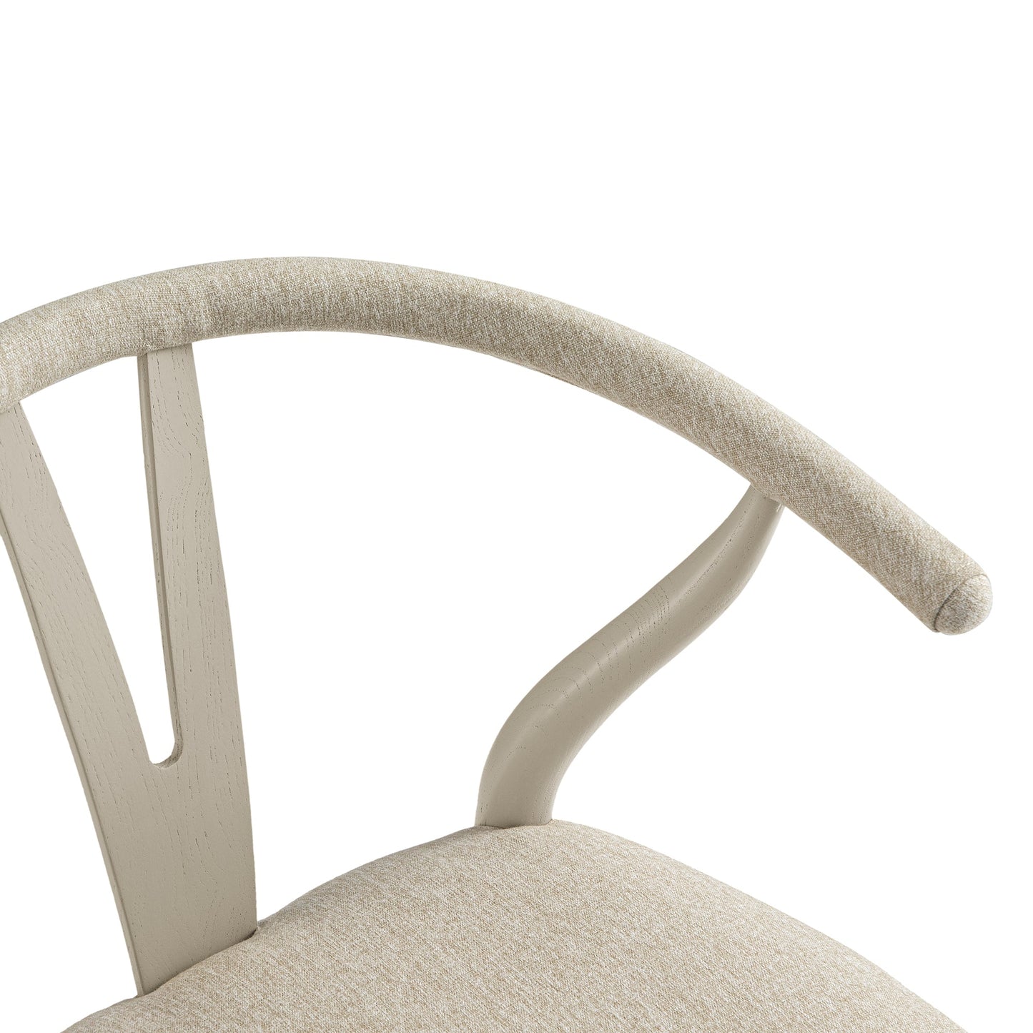 Tabouret de bar Hansel, structure taupe avec assise en tissu avoine
