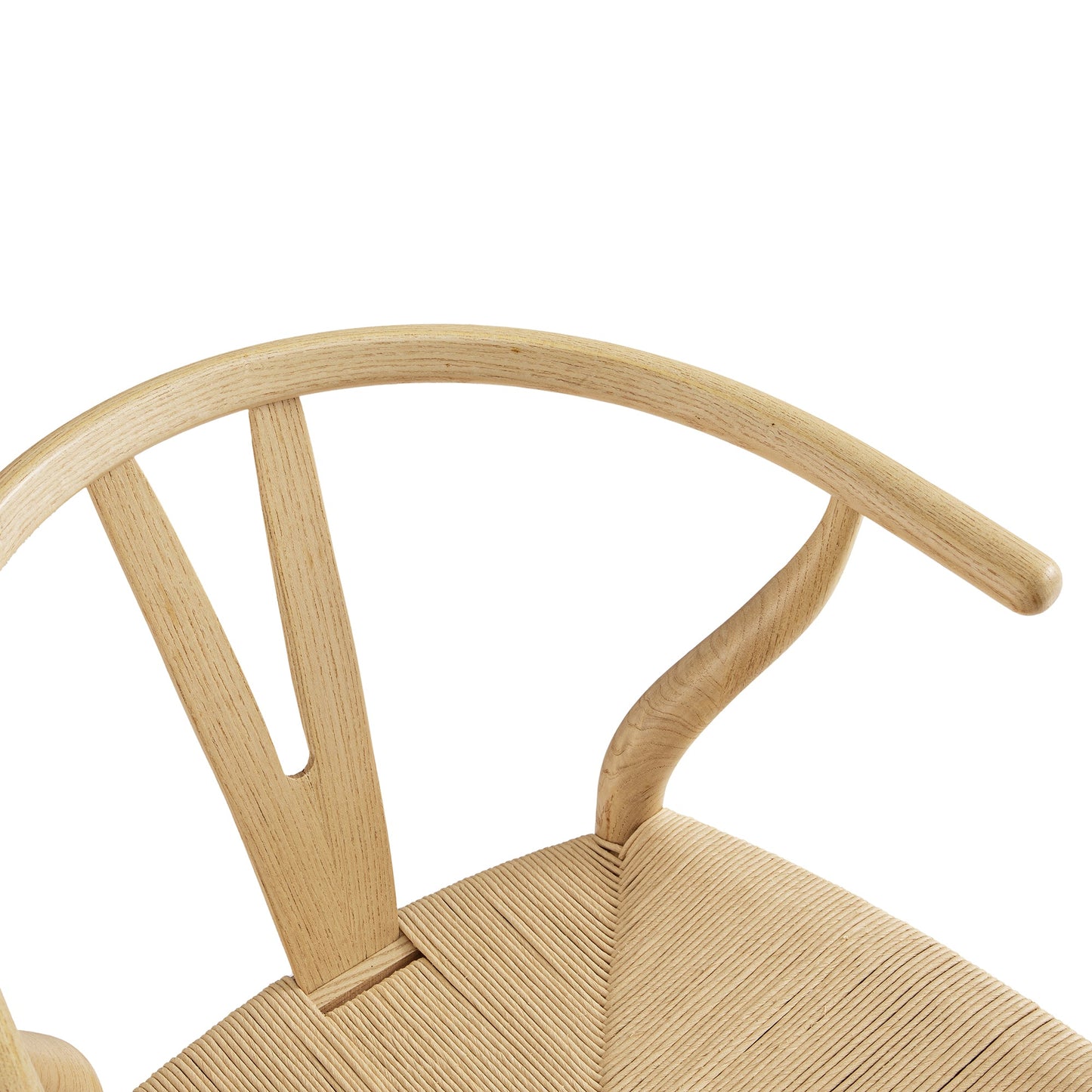 Tabouret de bar Hansel en bois tressé naturel, cadre naturel