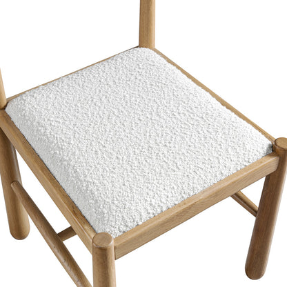 Chaise de salle à manger Tama, boucle écrue | Structure en chêne naturel