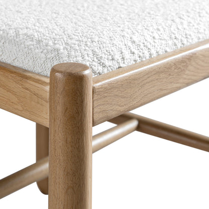 Chaise de salle à manger Tama, boucle écrue | Structure en chêne naturel