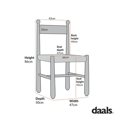 Chaise de salle à manger Tama, jonc de mer tressé | Structure en chêne naturel