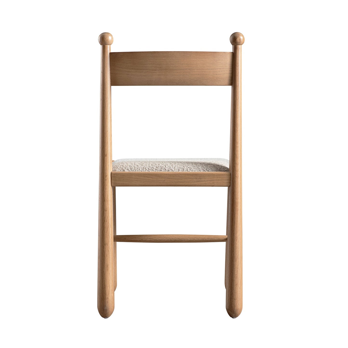 Chaise de salle à manger Tama, boucle taupe clair | Structure en chêne naturel