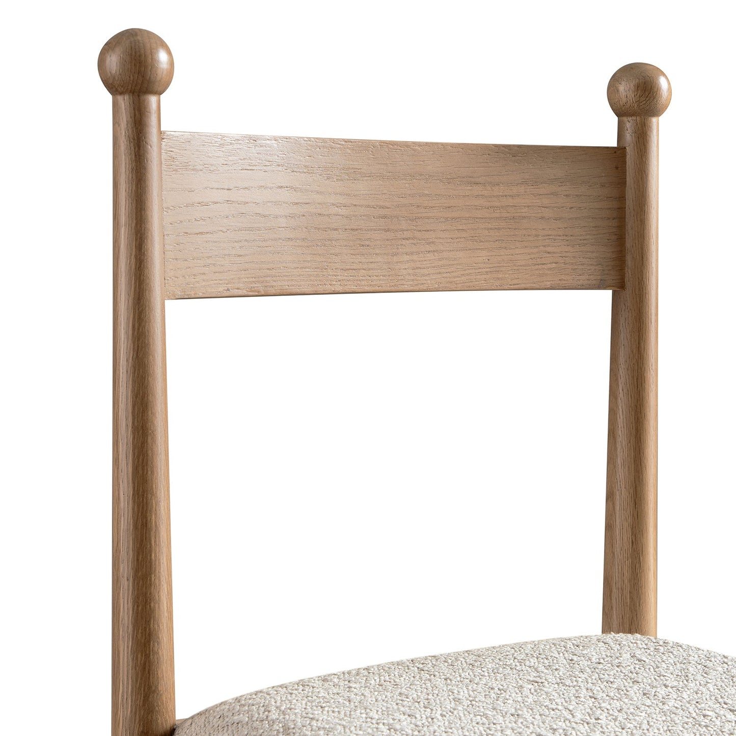 Chaise de salle à manger Tama, boucle taupe clair | Structure en chêne naturel